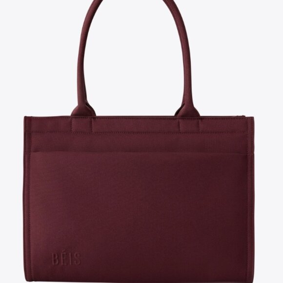 Beis the book tote in burgundy - Picture 2 of 3